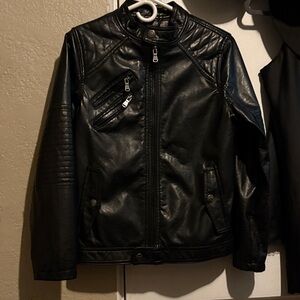 Black Faux Leather Moto Jacket